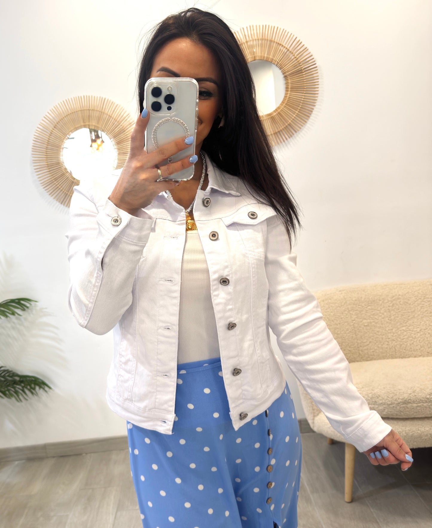 CAZADORA DENIM BLANCO
