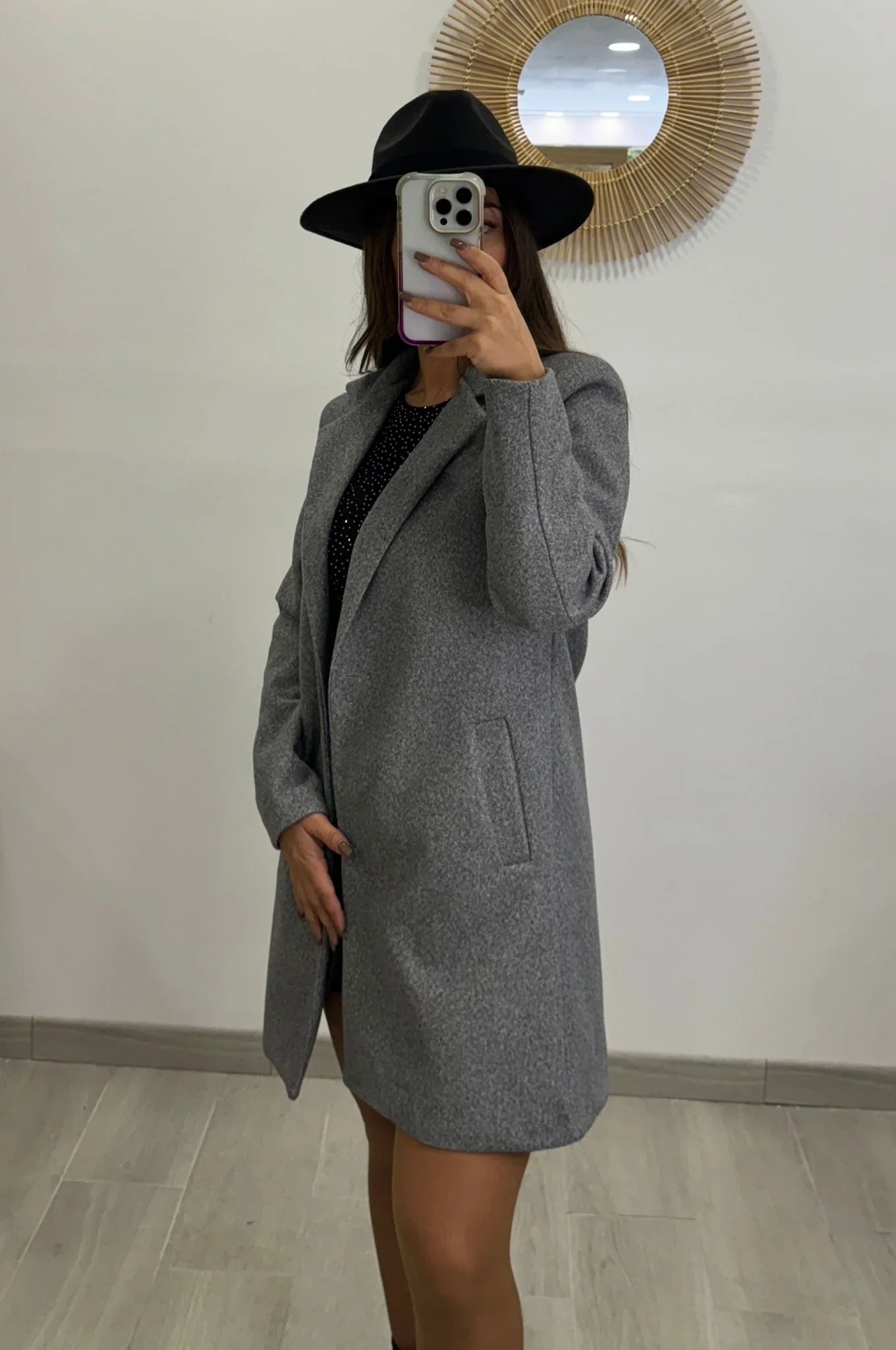 ABRIGO PAÑO GRIS - Lolitas