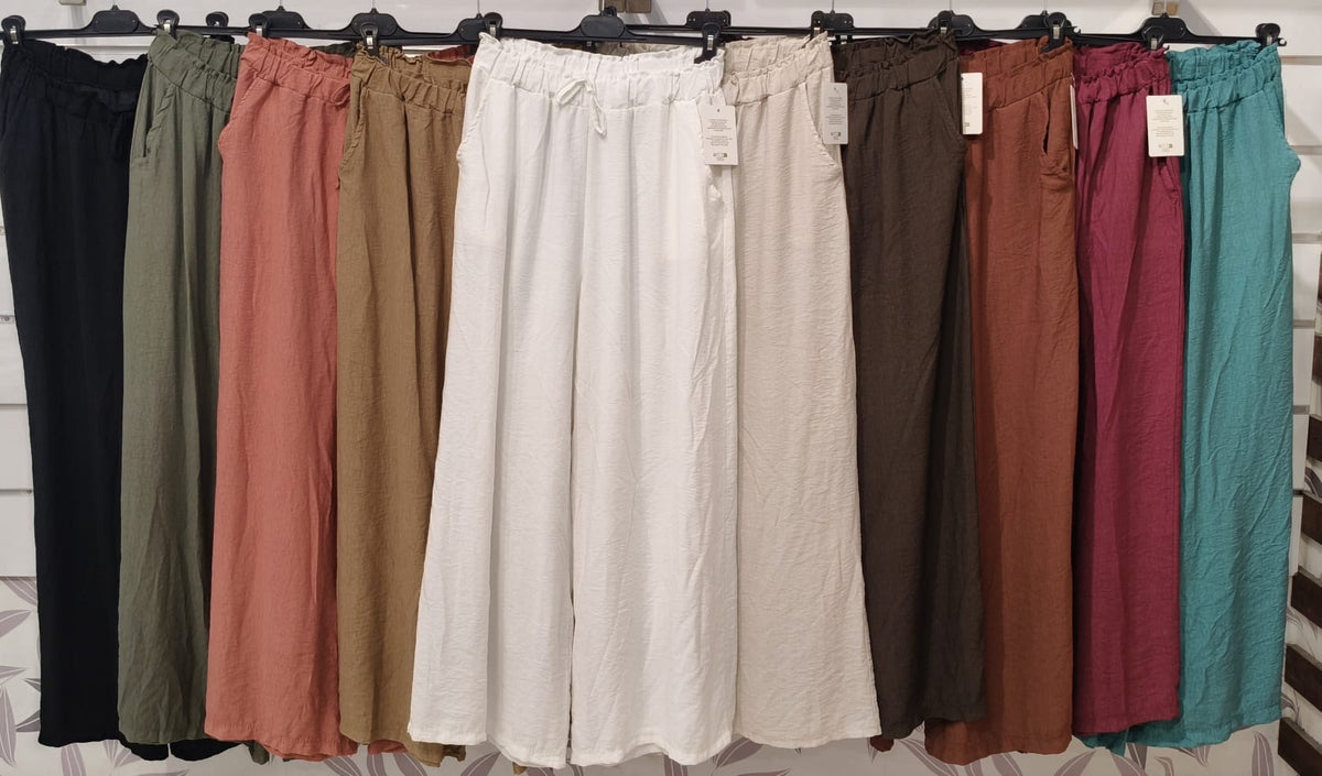 PANTALÓN PALAZZO EFECTO LINO