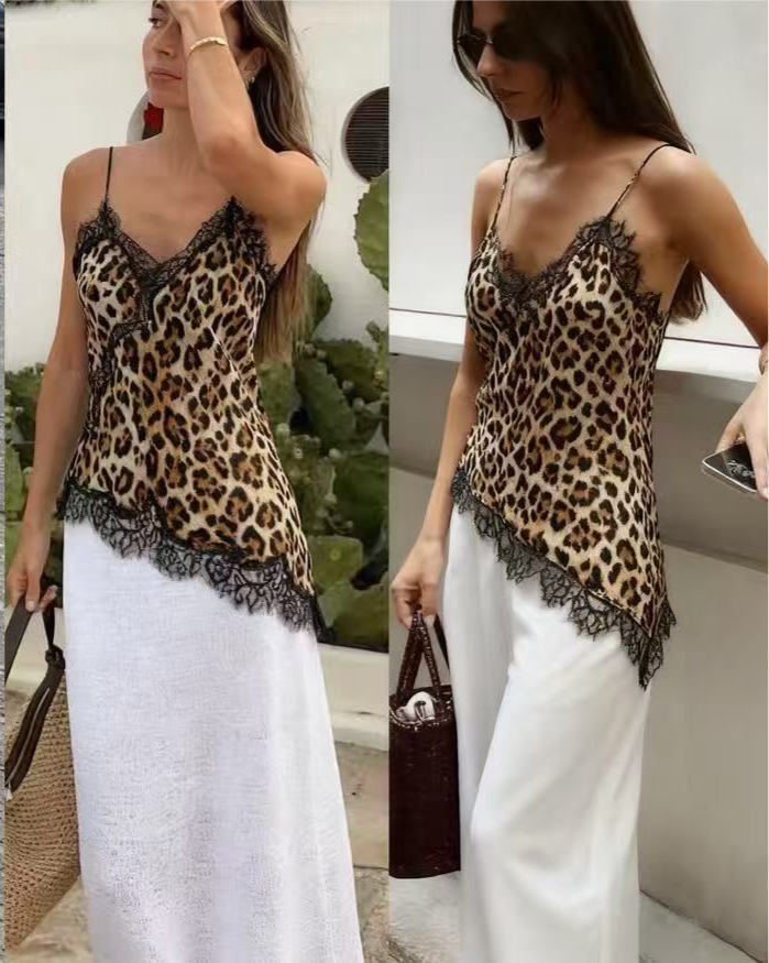 TOP LENCERO ASIMÉTRICO ANIMAL PRINT