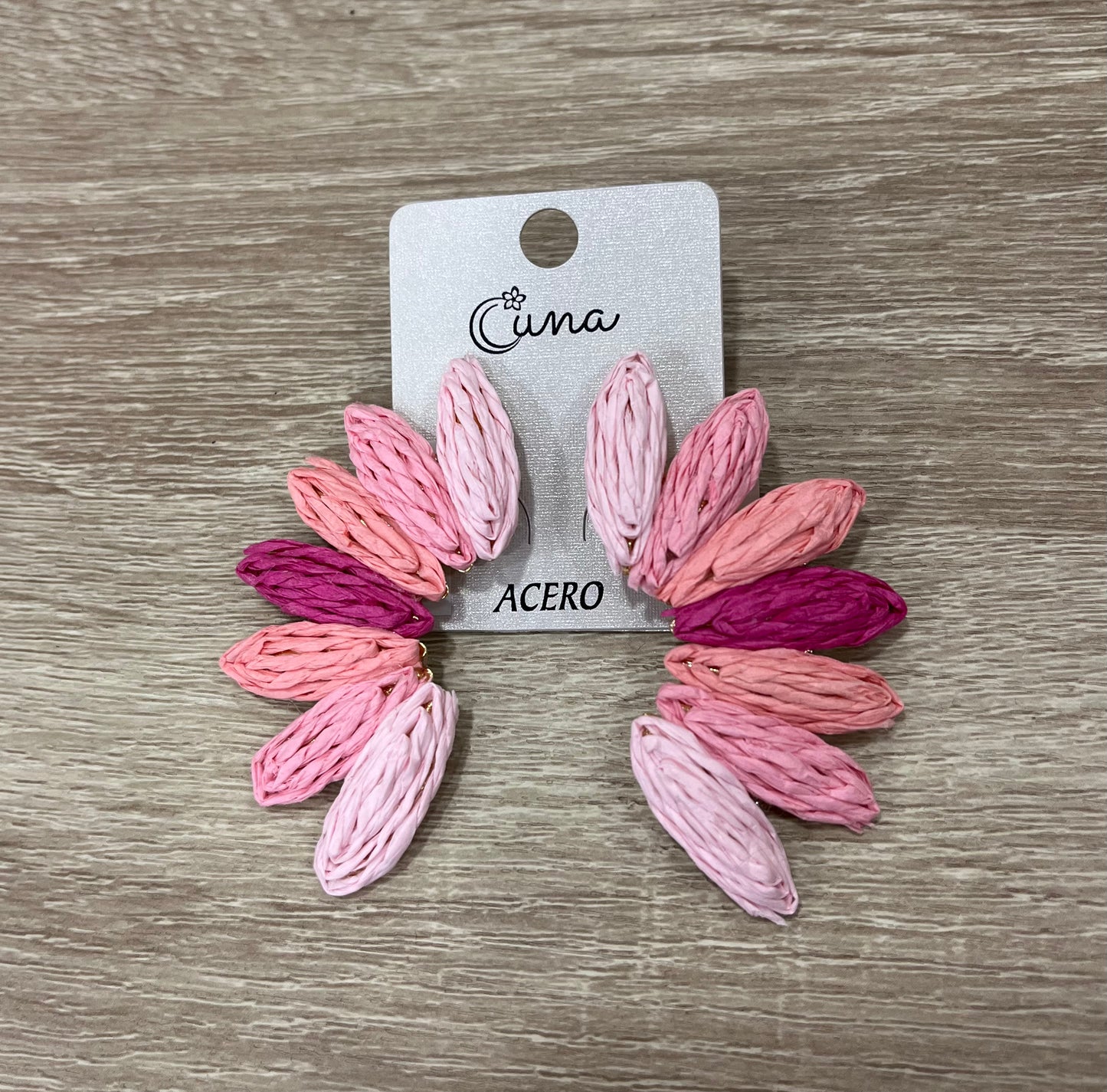 PENDIENTES ABANICO ROSA