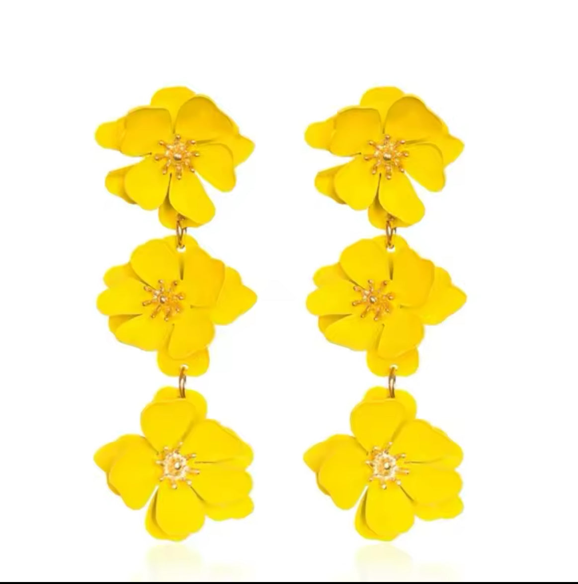 PENDIENTES FLORES AMARILLO - Lolitas