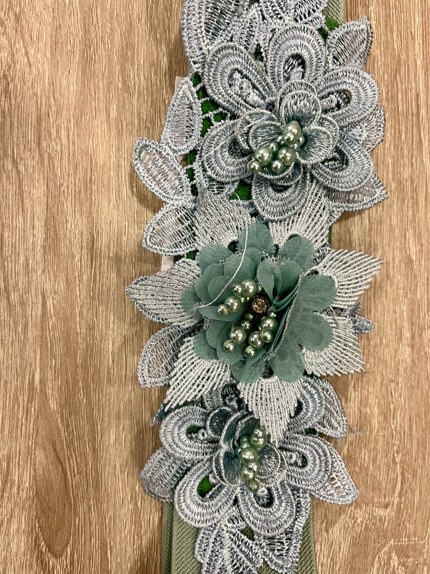 CINTURÓN FLORES VERDE