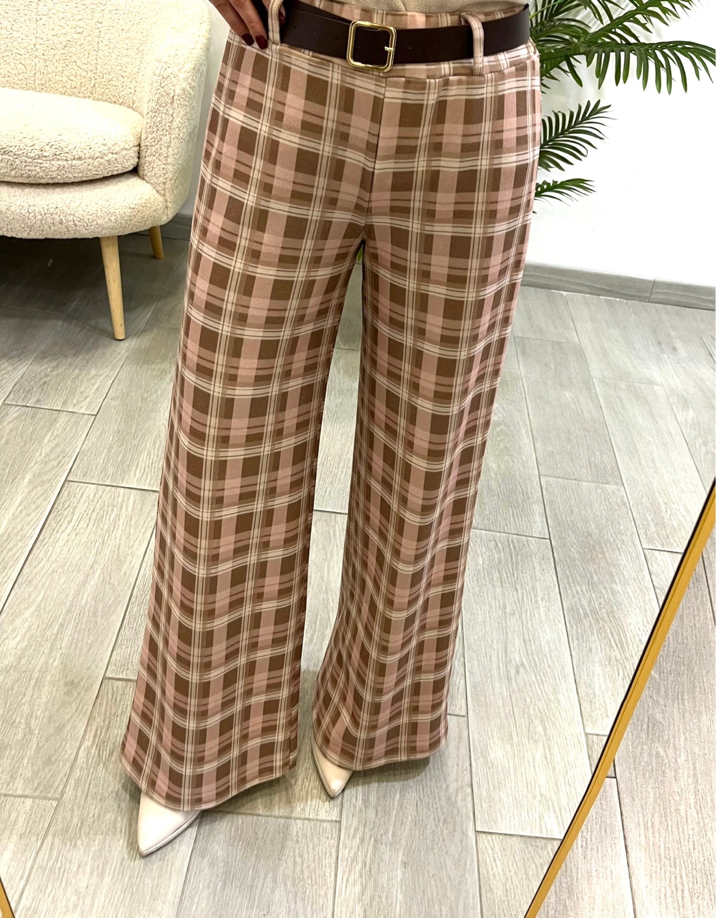 PANTALÓN CUADROS ROSA
