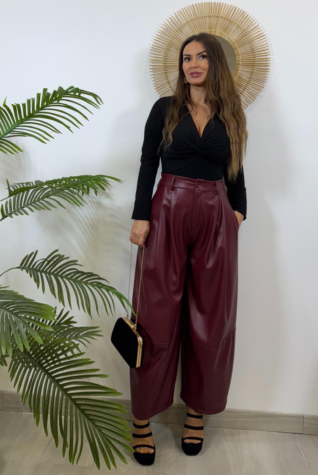 PANTALÓN BALLOON EFECTO PIEL