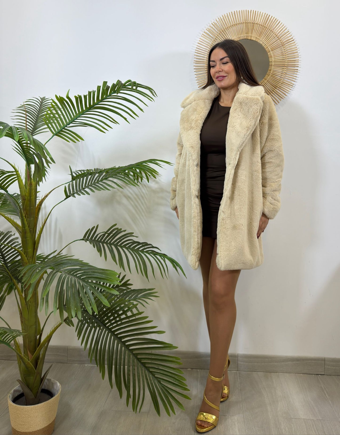 VESTIDO TERCIOPELO LENTEJUELAS MARRÓN