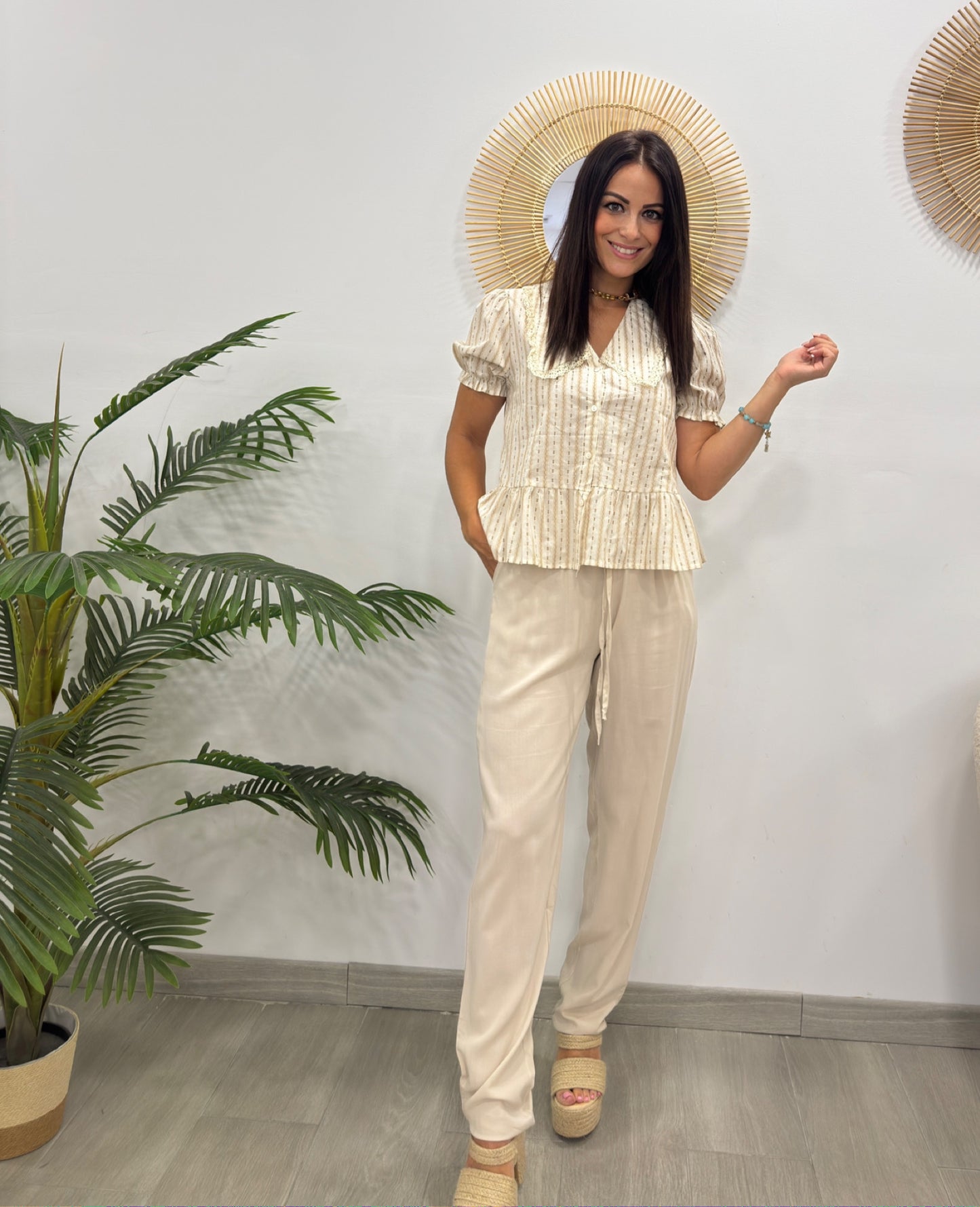 PANTALÓN FLUIDO BEIGE