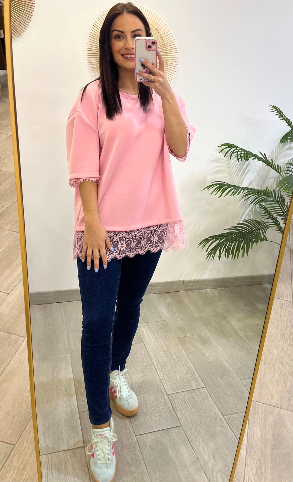 CAMISETA PUNTILLA ROSA