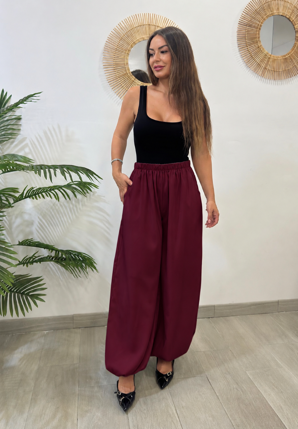PANTALÓN BOMBACHO SATÉN BEIBE