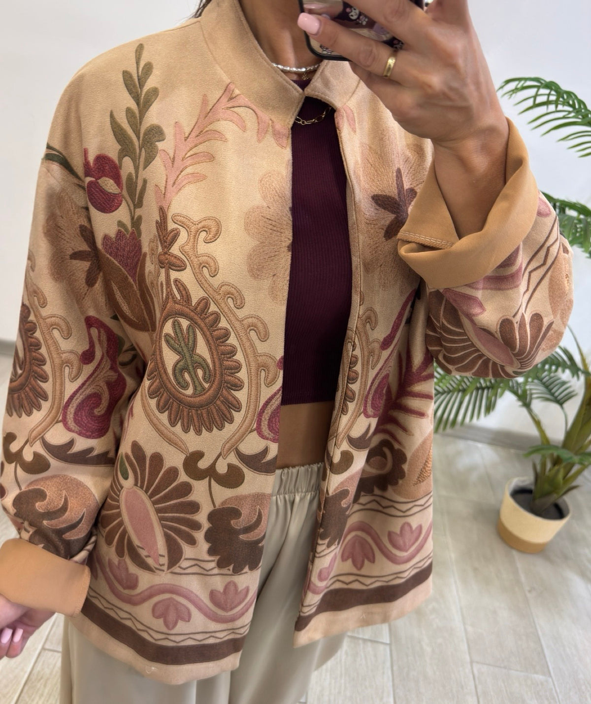 CHAQUETA ANTELINA ESTAMPADA