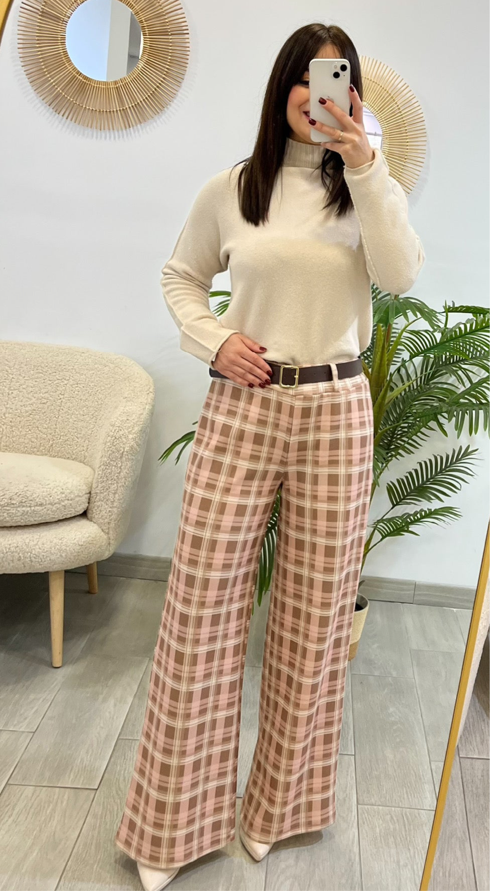 PANTALÓN CUADROS ROSA