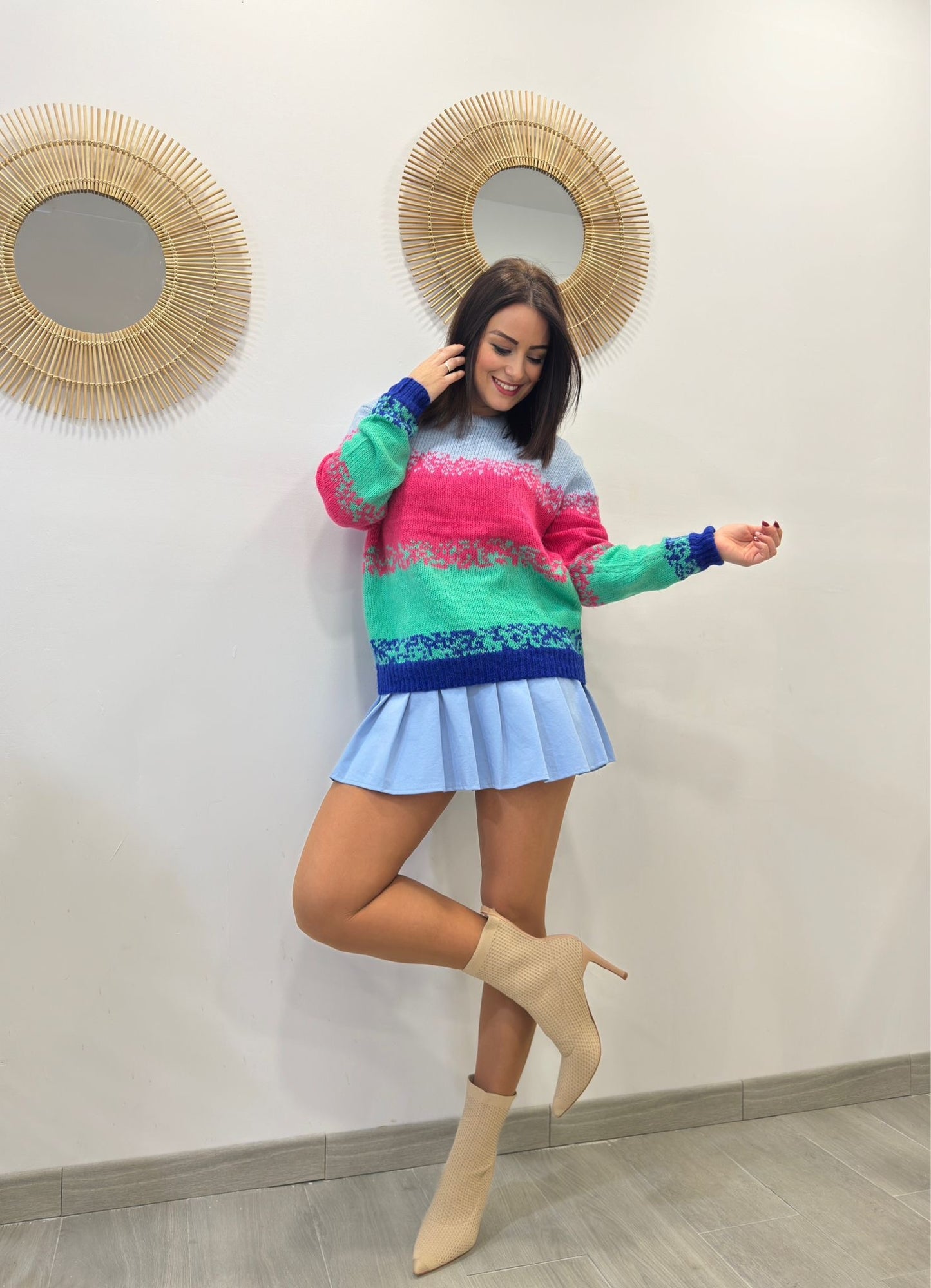 FALDA MINI TABLAS AZUL