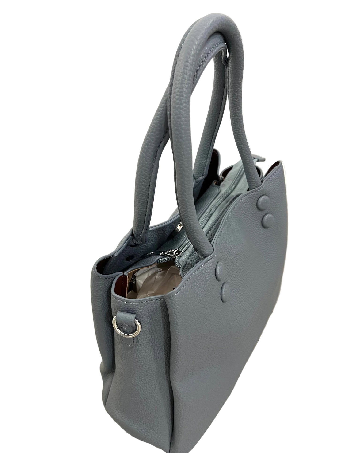 BOLSO EFECTO PIEL AZUL