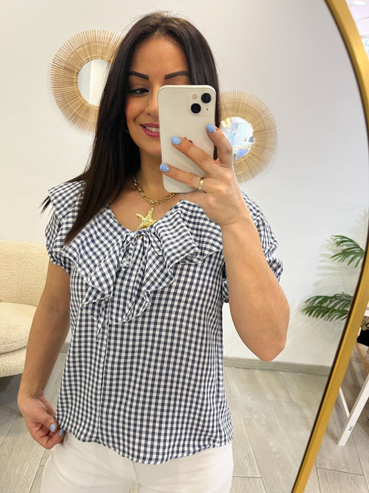 BLUSA VICHY AZUL MARINO