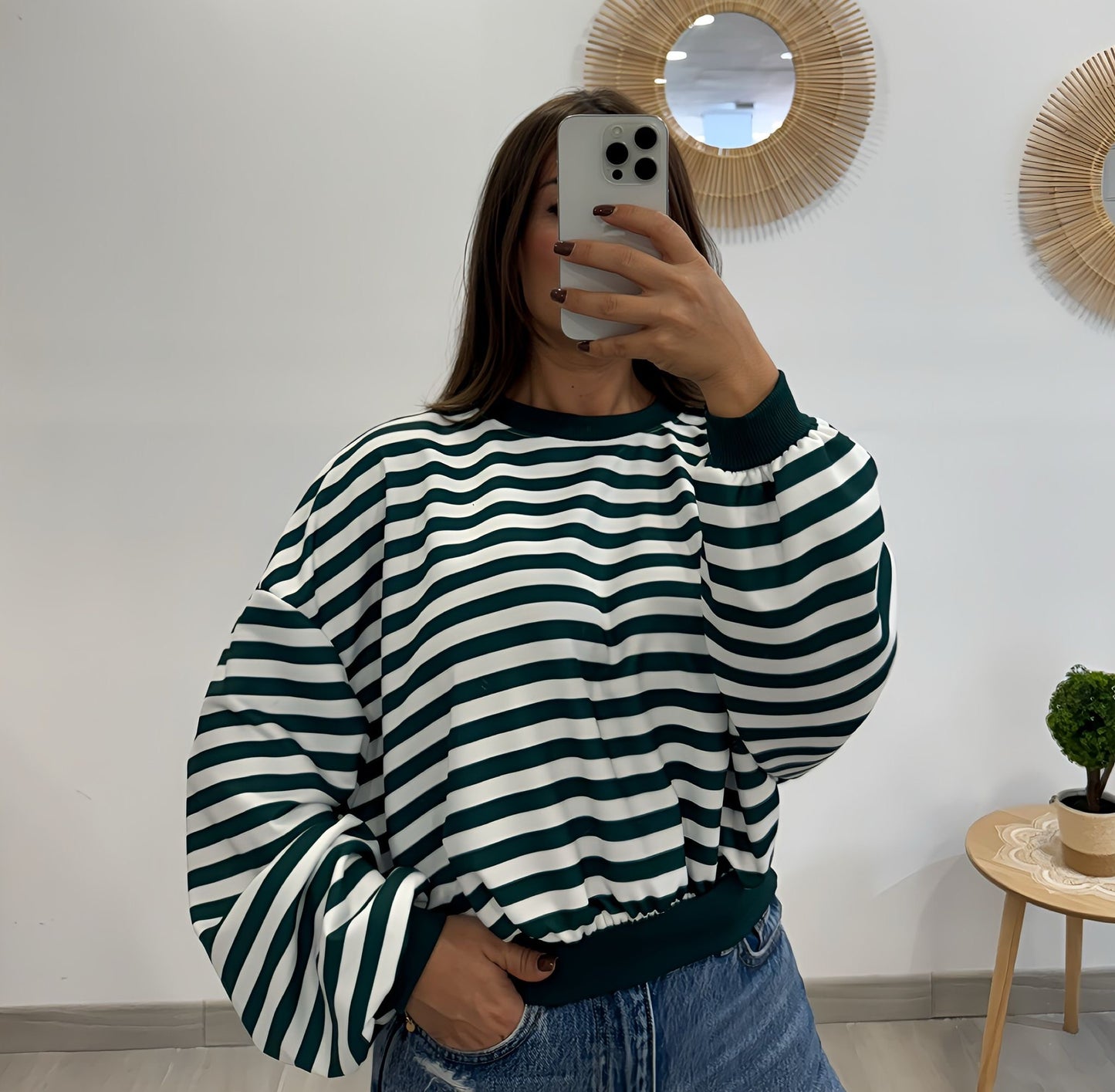 SUDADERA RAYAS VERDE