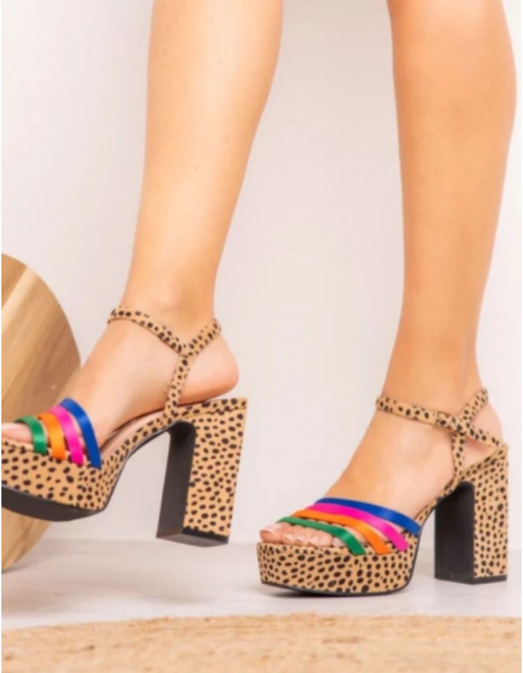 SANDALIAS TACÓN LEOPÀRDO-MULTICOLOR