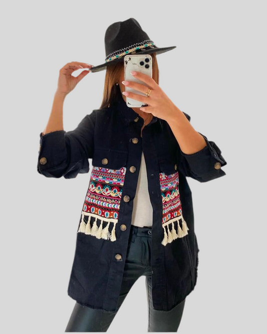 CHAQUETA DENIM BORDADOS