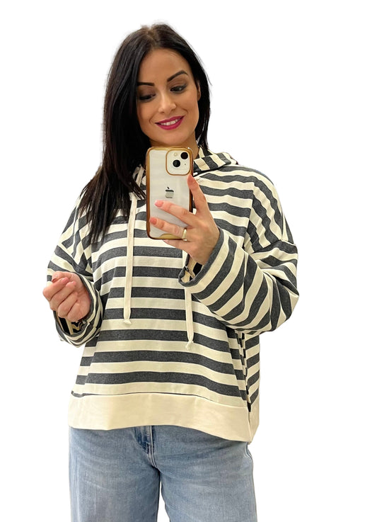 SUDADERA RAYAS GRIS