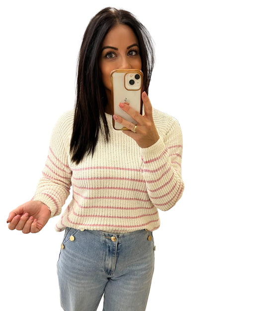 JERSEY PUNTO SUAVE RAYAS ROSA