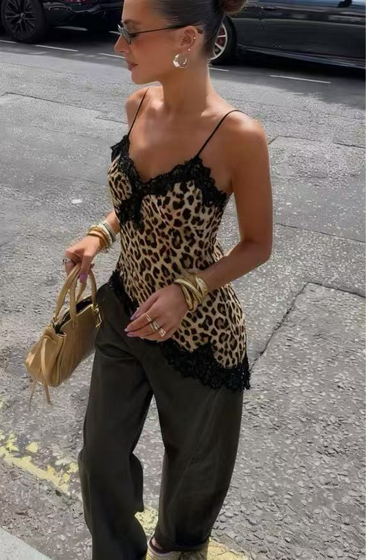 TOP LENCERO ASIMÉTRICO ANIMAL PRINT