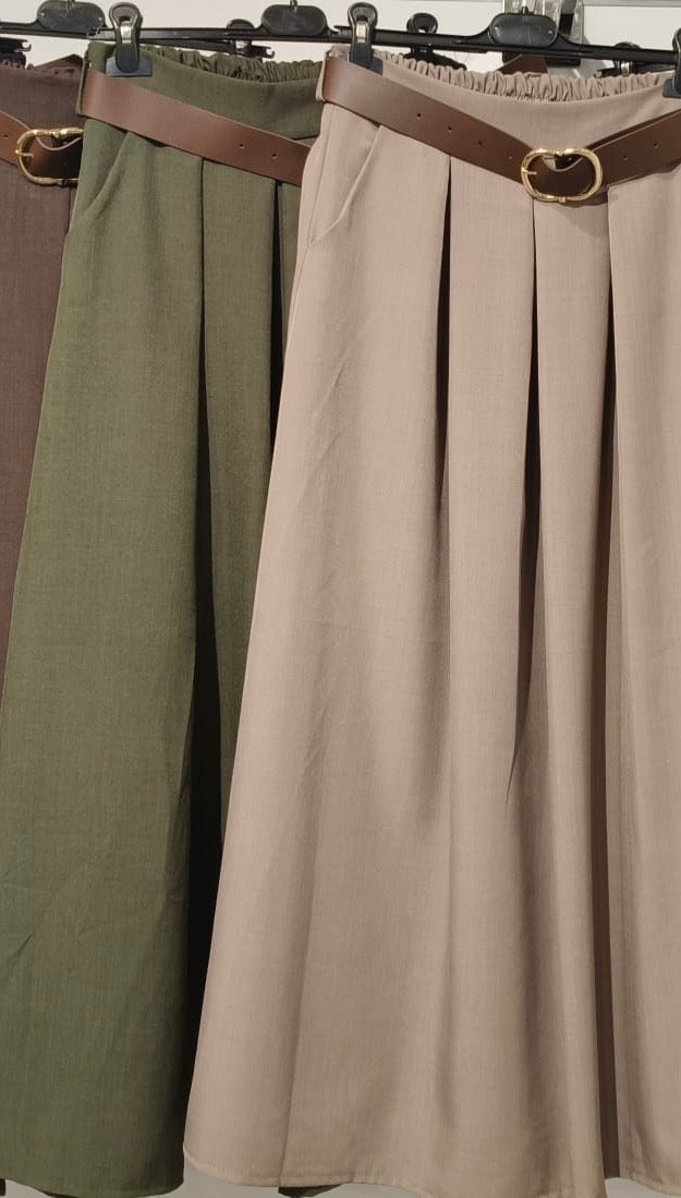 PANTALÓN PINZAS ANCHO  CON CINTURÓN