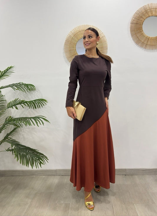 VESTIDO BICOLOR