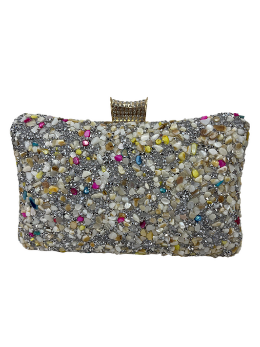 BOLSO CLUTCH PIEDRAS MULTICOLOR