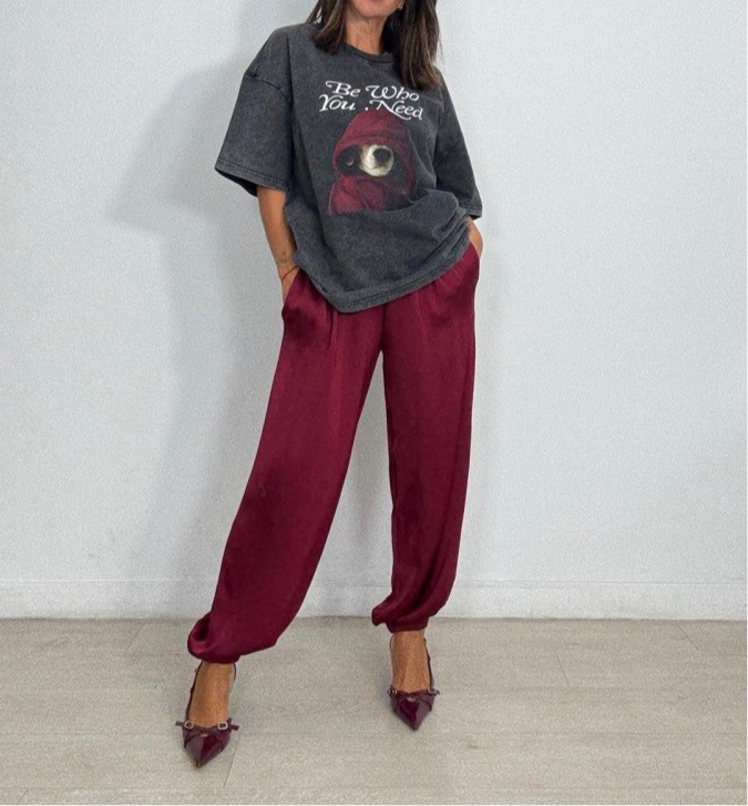 PANTALÓN SATÉN CORDÓN