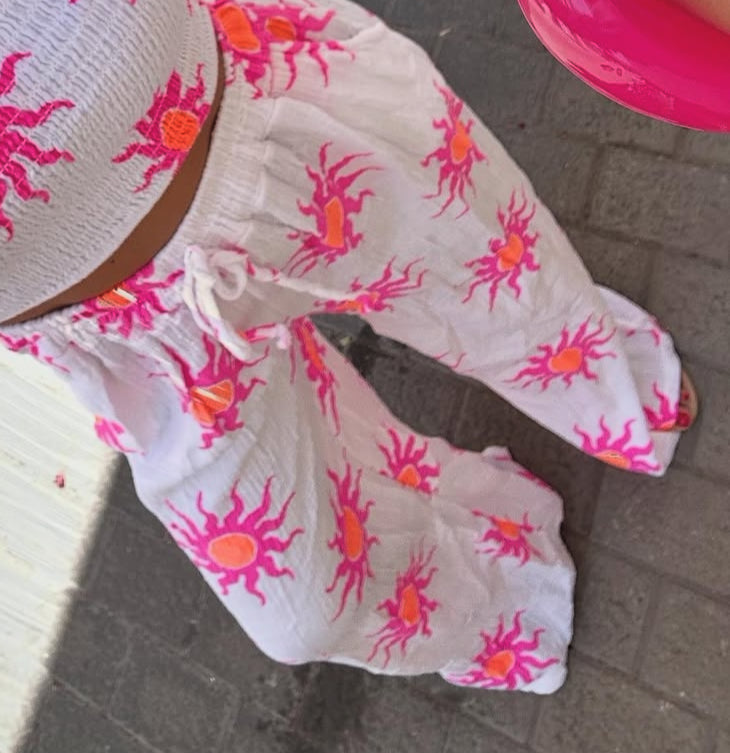 CONJUNTO SOLES LARGO TOP NIDO DE ABEJA