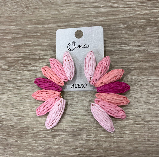PENDIENTES ABANICO ROSA