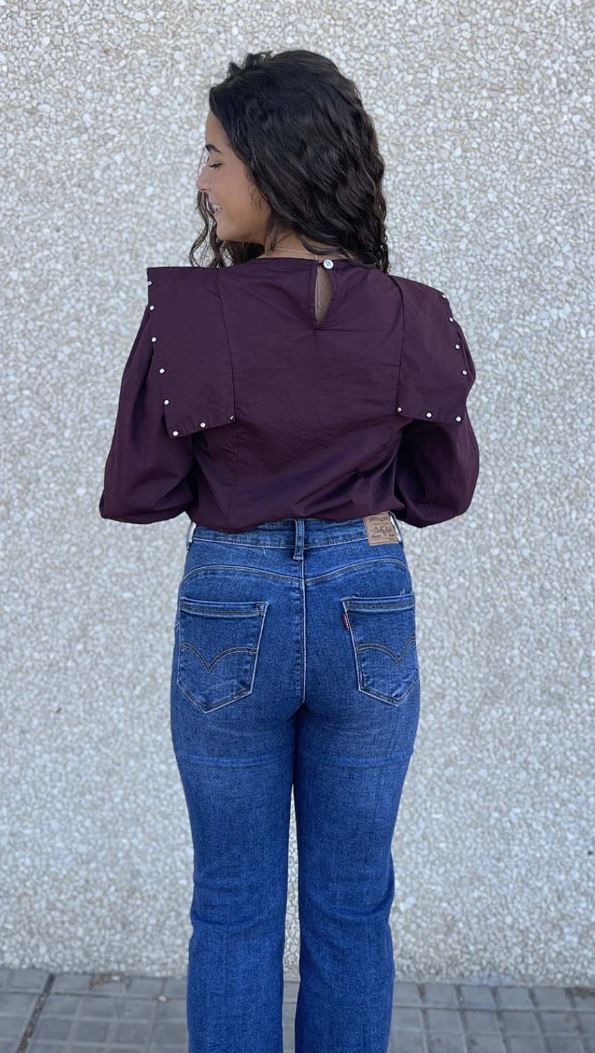 BLUSA TACHAS BURDEOS - Lolitas