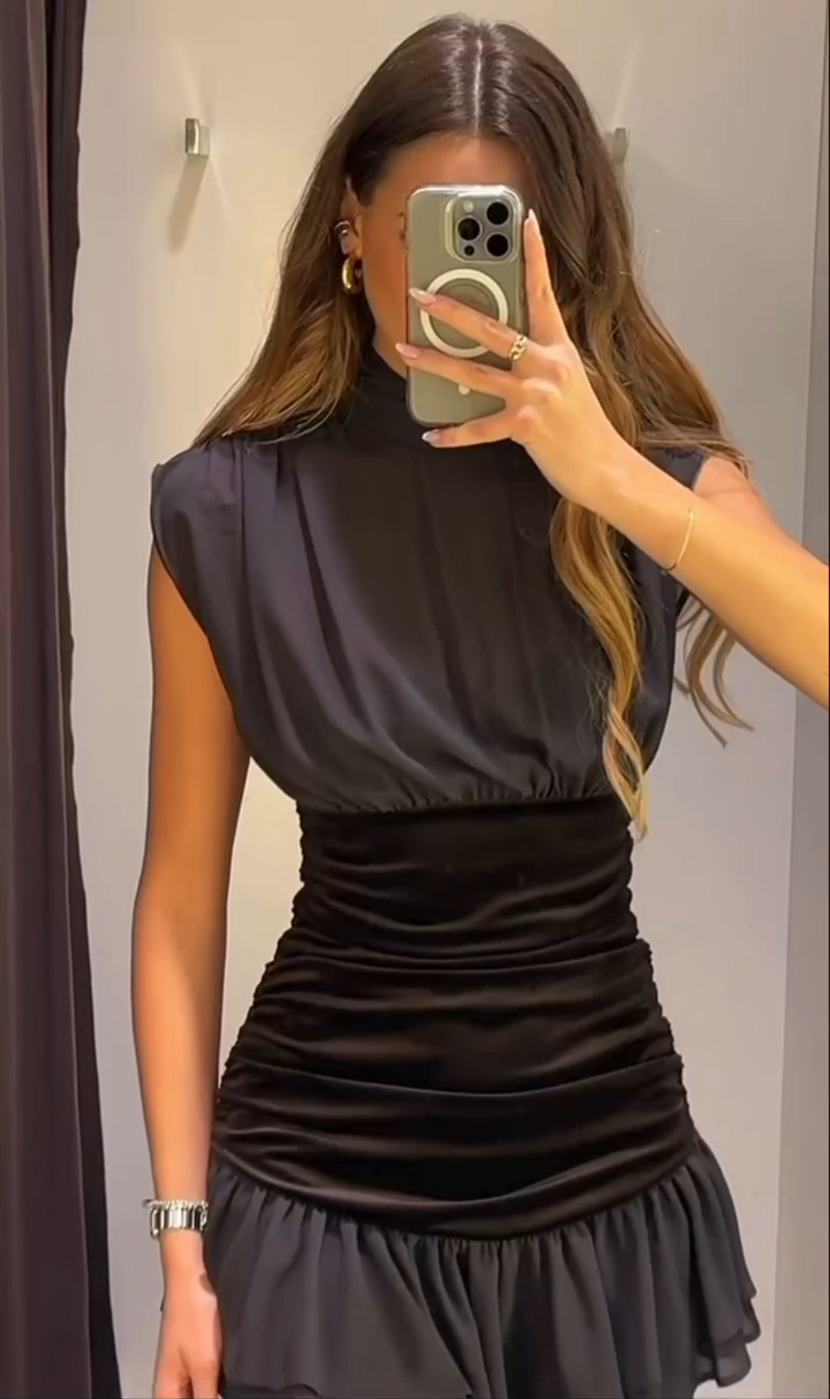 VESTIDO COMBINADO GASA TERCIOPELO
