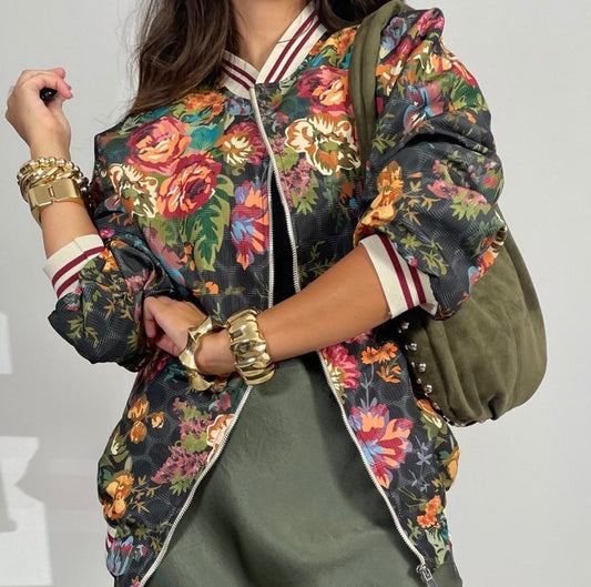CHAQUETA BOMBER FLORES