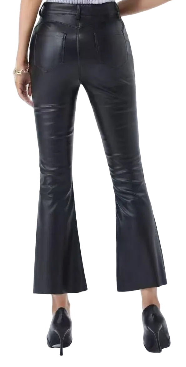 PANTALÓN FLARED EFECTO PIEL