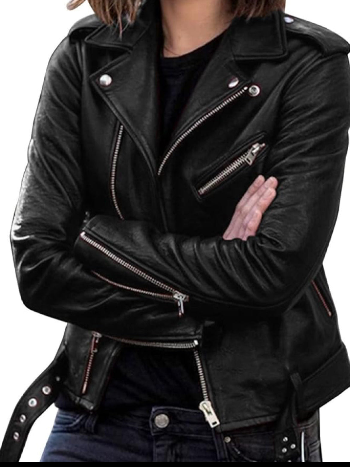 CAZADORA BIKER EFECTO PIEL