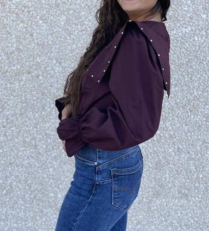 BLUSA TACHAS BURDEOS - Lolitas