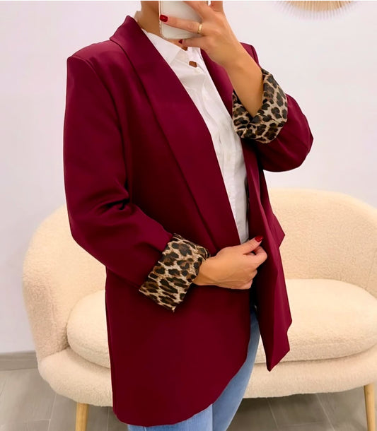 CHAQUETA BLAZER MANGAS LEOPARDO