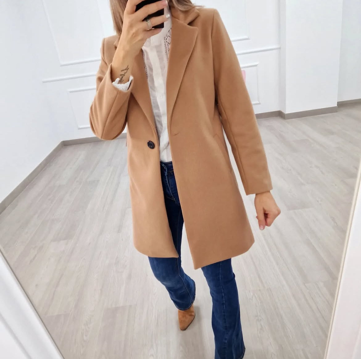 ABRIGO PAÑO CAMEL - Lolitas