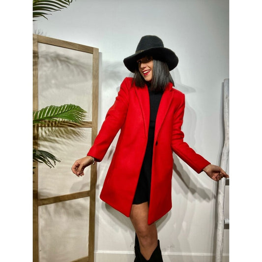 ABRIGO PAÑO ROJO