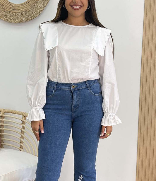 BLUSA TACHAS BLANCA - Lolitas