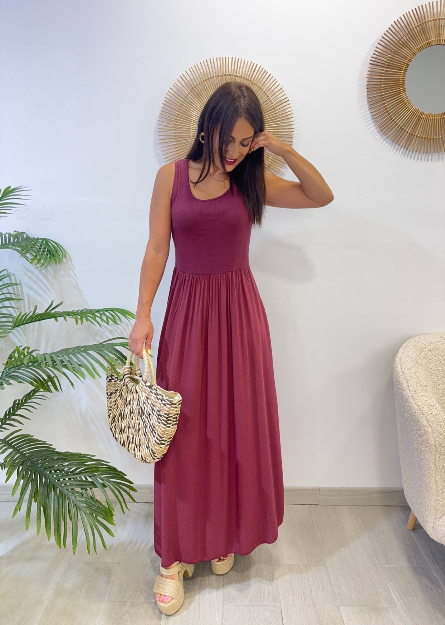 VESTIDO CORLOTA BURDEOS
