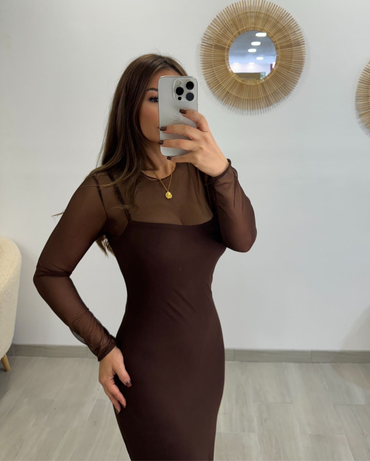 VESTIDO TULL CHOCOLATE