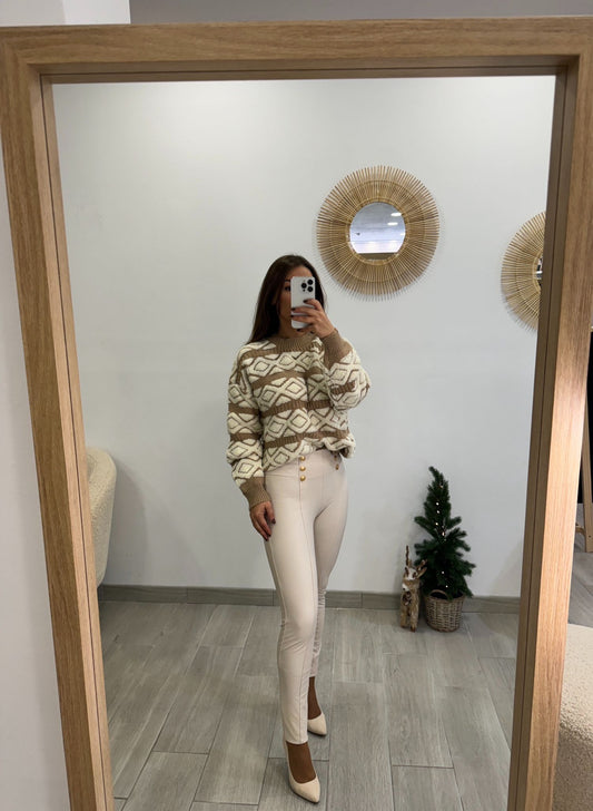 LEGGINGS REDUCTOR BOTONES BEIGE