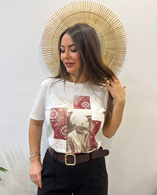 CAMISETA ÁFRICA BURDEOS