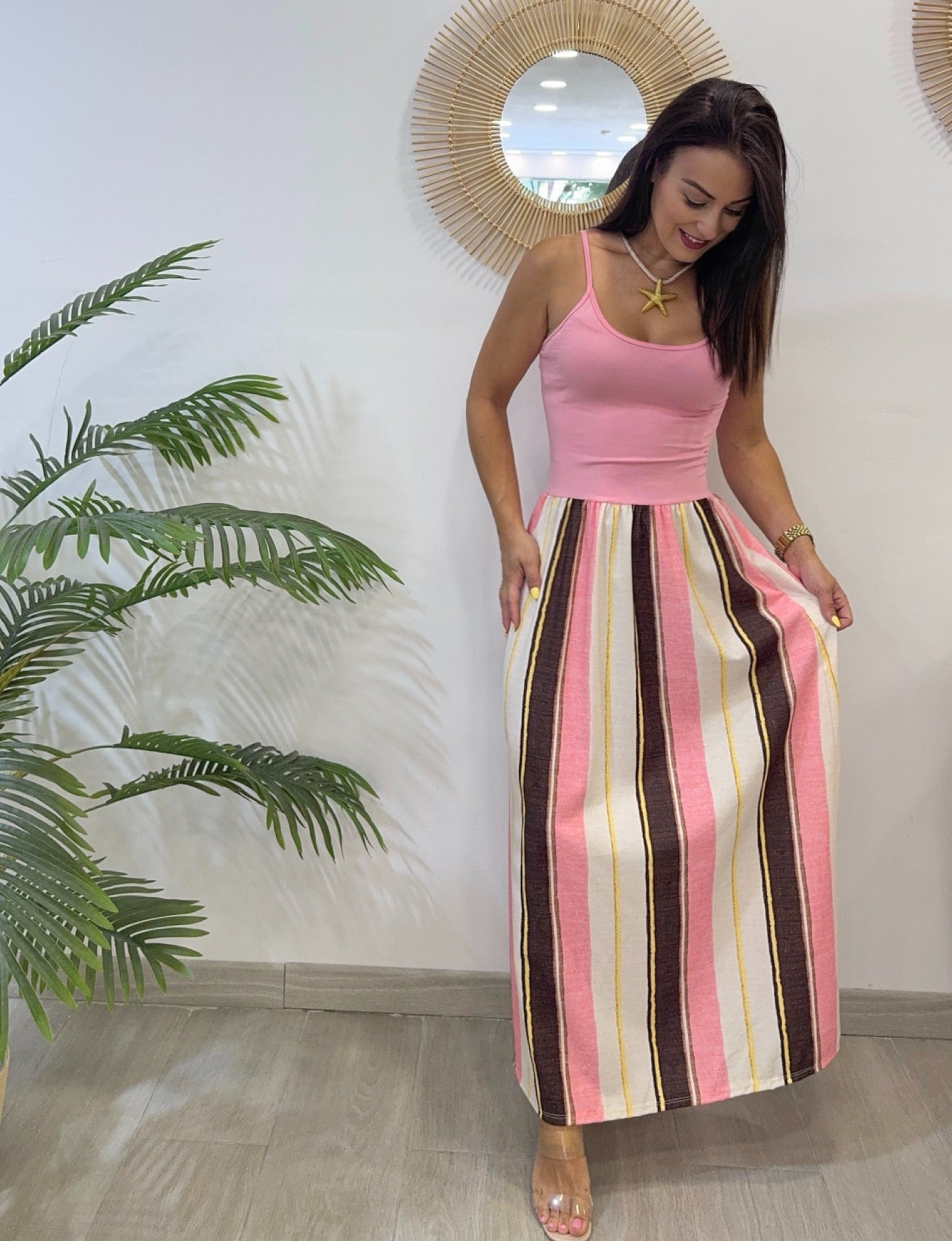 VESTIDO COMBINADO ROSA