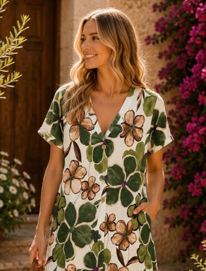 VESTIDO ABOTONADO FLORES