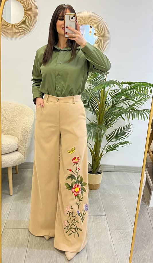 PANTALÓN MICROPANA BORDADO