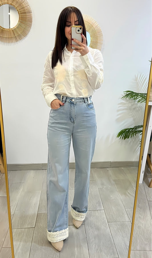 JEANS BAJO VUELTA CROCHÉ
