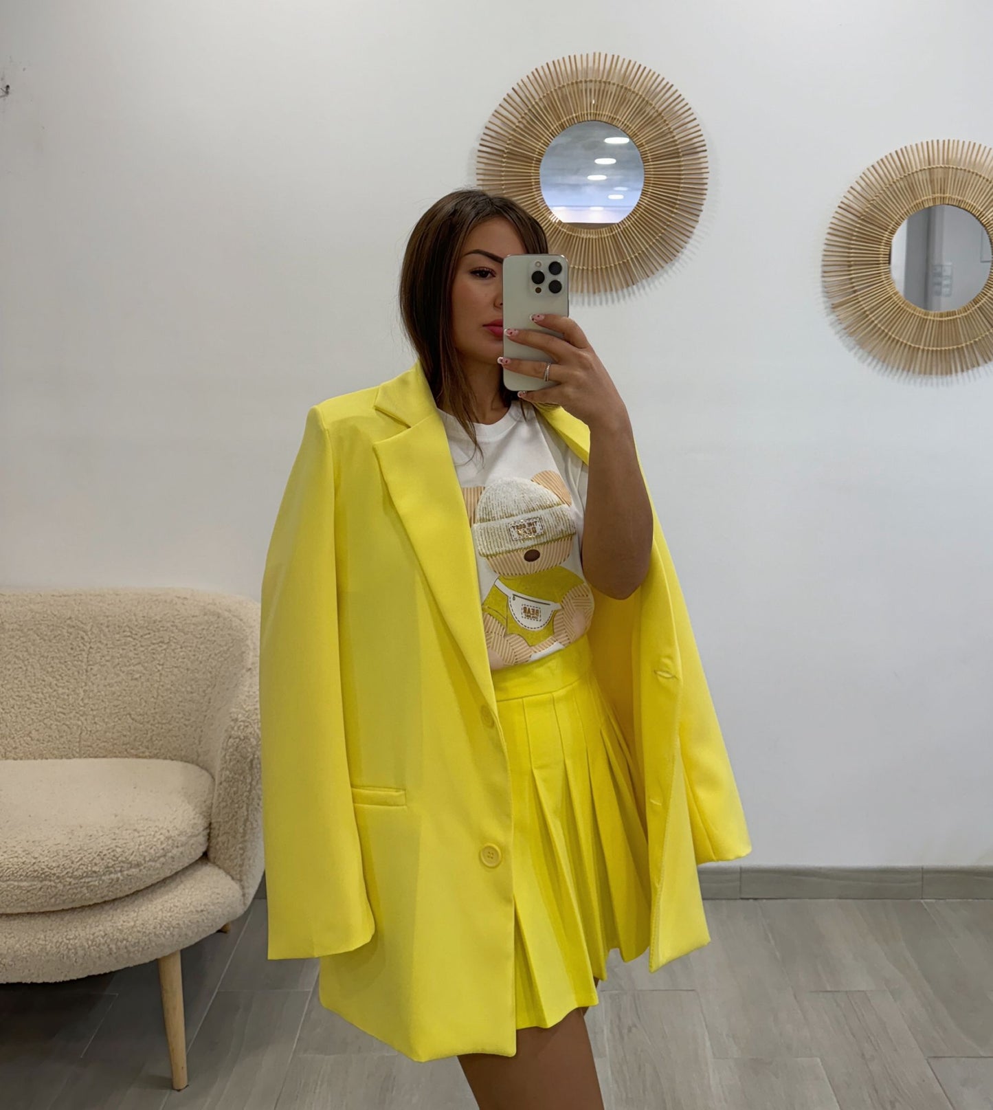 FALDA MINI TABLAS AMARILLA