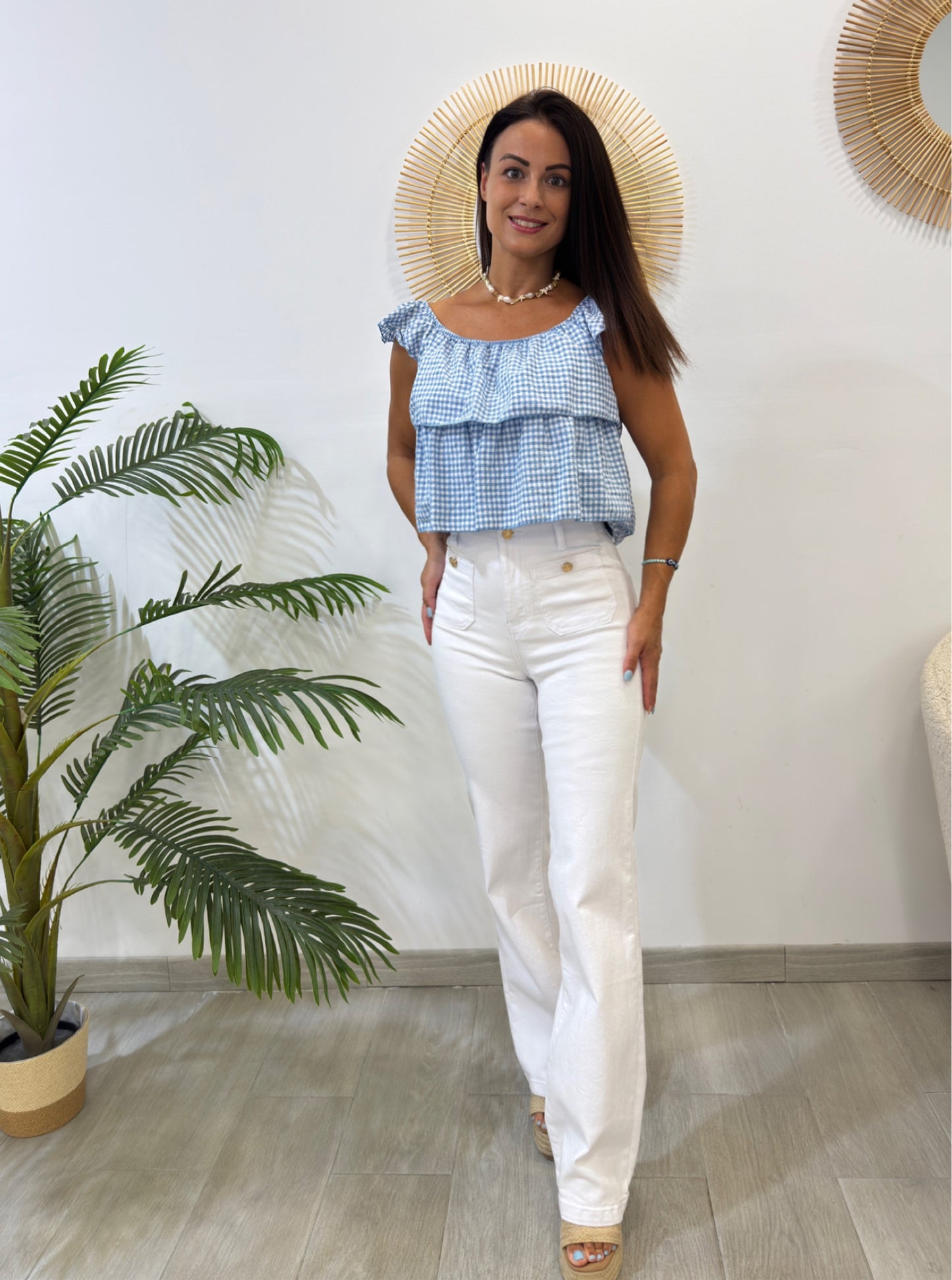 JEANS BLANCO BOTONES